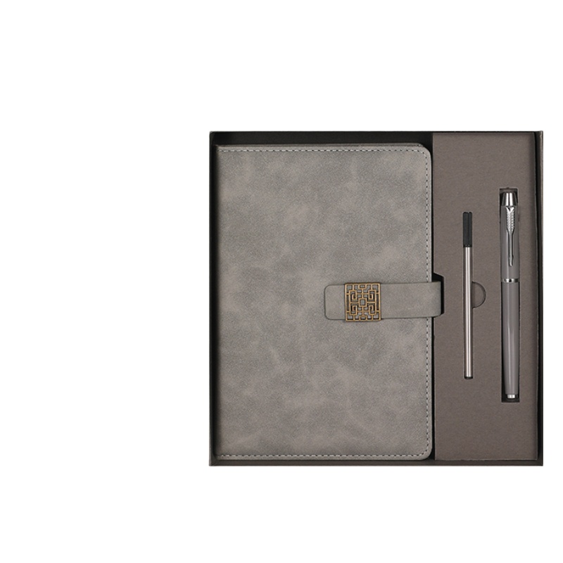 A5 Retro Buckle Gift Box Set - 5-piece Set--Gray