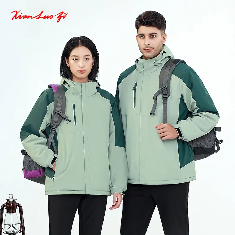 Outdoor windproof jaqueta vestuário casaco impermeável combinado com uma jaqueta para homens e mulheres