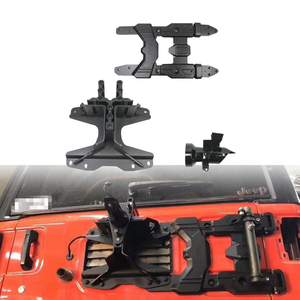 Shanghai Sanfu JL1231 menteşe ve yedek lastik taşıyıcı kadar 37 inç HD lastik braketi siyah alüminyum alaşım için Jeep <span class=keywords><strong>W</strong></span> rangler JL 18 +