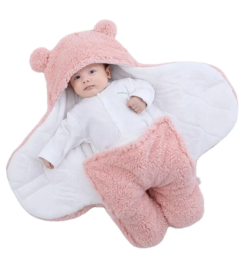 Зимний теплый удобный пушистый спальный мешок для новорожденных