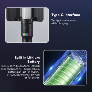 TOLIFO el RGB LED çubuk 60W ST-60RGB 11.1V 4400mAh pil tip-c taşınabilir fotoğraf Video işığı içerik yaratıcısı için - Product Image 5