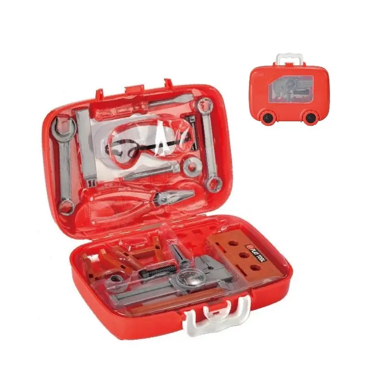 21 pcs children pretend play repair tools plastic garden toy kids red box various tool toys with tool box
