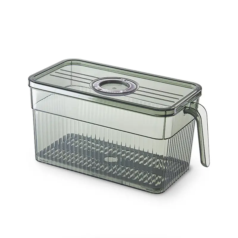 透明なプラスチック製の冷蔵庫オーガナイザービンホーム整理冷蔵庫収納ボックスとビン用の食品収納容器