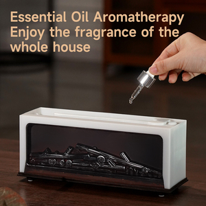 2025 Neuheiten Simulation Kamin 3D Flamme Aroma therapie Luftbe feuchter Fernbedienung Desktop USB Diffusor mit ätherischen Ölen Home - Product Image 4