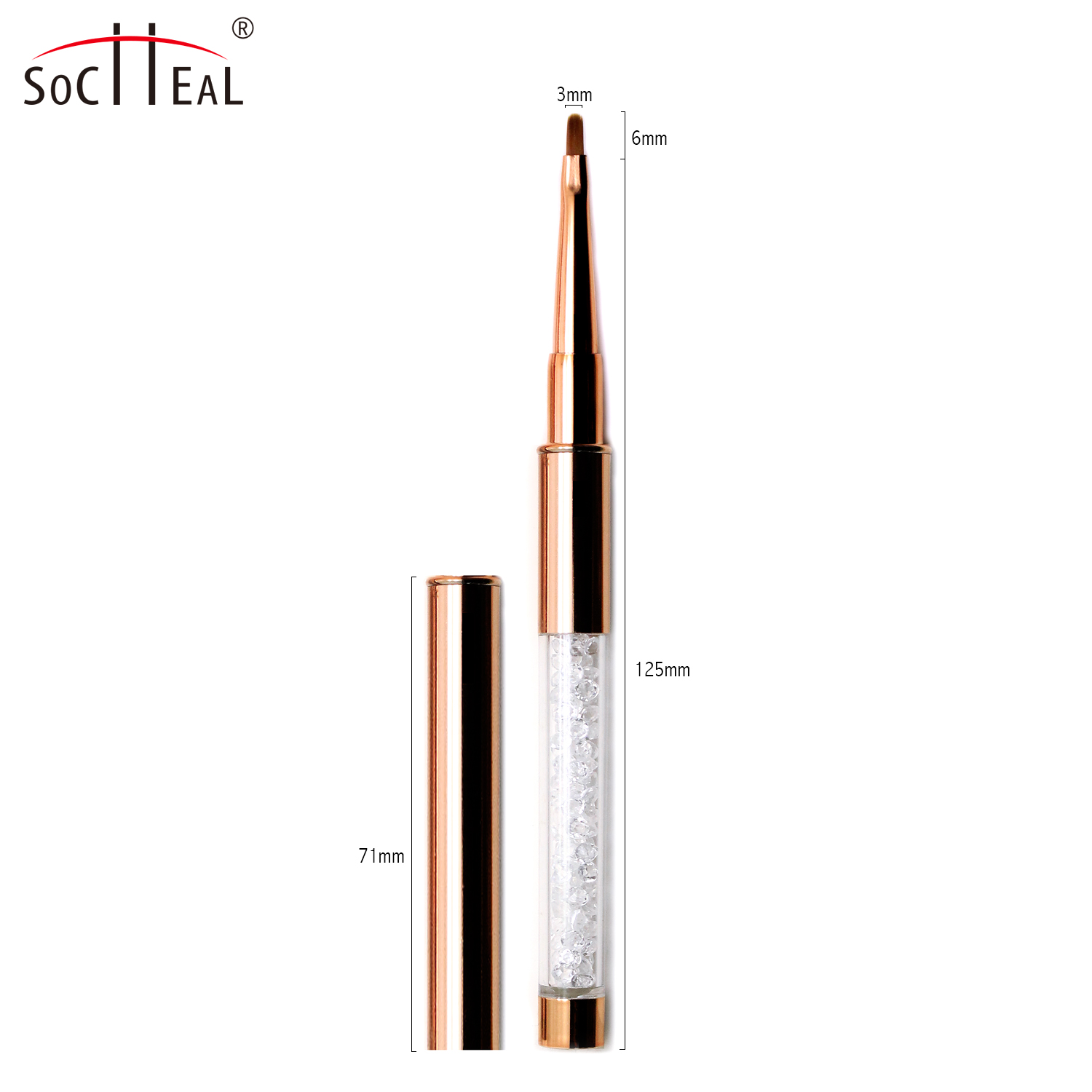 small oval nail brush 6mm