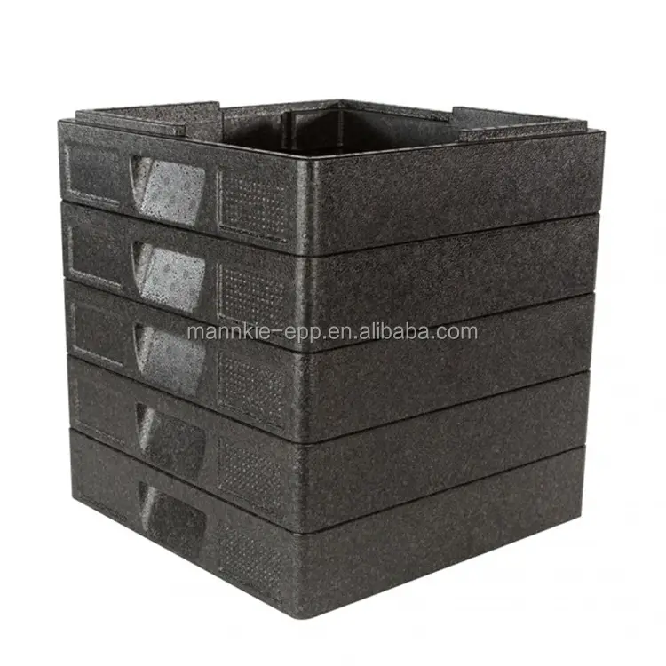 MK Kunden spezifische schwarze Epp-Schaums chutz box Liefer verpackungs box Delta Epp Food Box