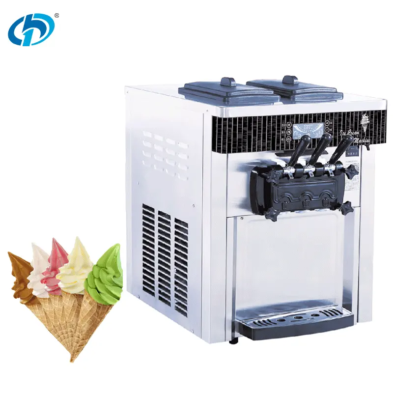 Máquina automatizada comercial de 3 sabores, máquina de helado de servicio suave de Yogurt, 20-28L/h, a la venta