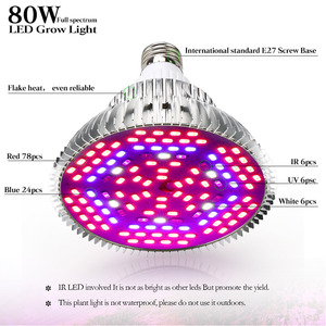Liweida หลอดไฟ Led ปลูกต้นไม้,80W Uv Ir Par38 E27เต้ารับไฟปลูกเนื้อเยื่อผักใบ - Product Image 3