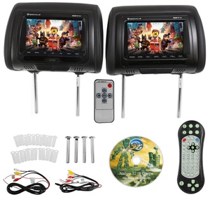 HR7718 7 pulgadas reposacabezas del coche monitor de DVD con USB SD juegos - Product Image 1