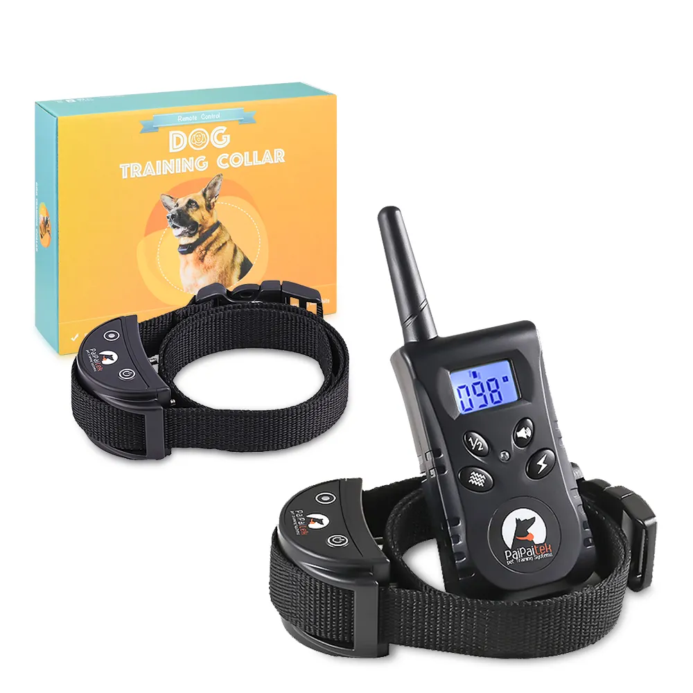 Elektronische Grenscontroleschakelaar Nieuwe kraag hond Anti Bark Stop Kraag hond 100 Niveaus Dog Training Shock Collar voor twee honden