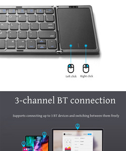OEM BT 5.1黑色手机平板小键盘，带触摸板，适用于安卓Ios B089T便携式无线键盘 - Product Image 3