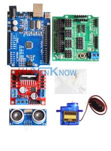4WDスマートロボットカーシャーシキットCH340 UNOR3 USBケーブル付き超音波モジュール付きトレーニングスターターキット - Product Image 2