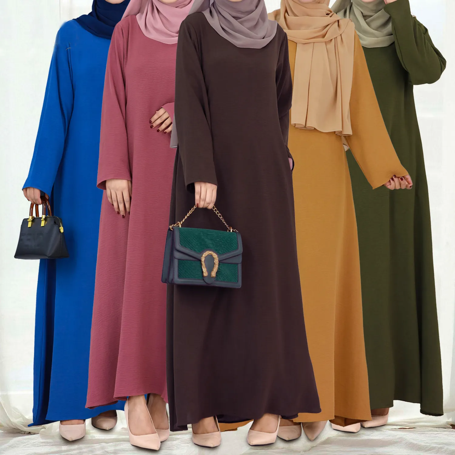 2024 robe modeste dubaï turquie Abaya basique robe intérieure vêtements islamiques robe de prière pour les femmes musulmanes