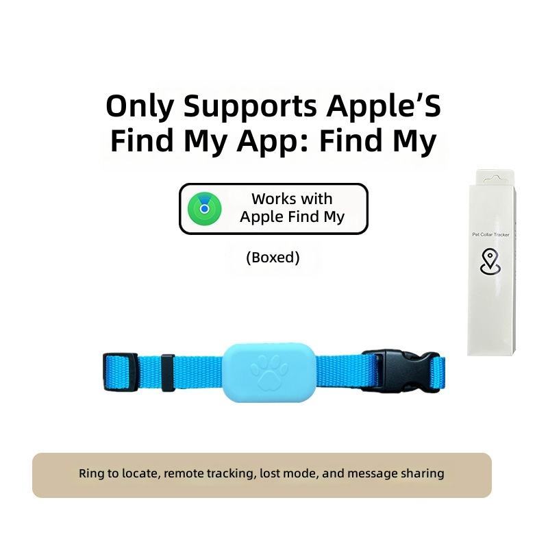 for apple pet collar-rectangular style-blue-boxed