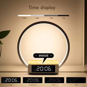 LED Wake up Light With Alarm Clock and Calendar Modern Bedside Snooze Function Wireless Charger 10W 12v Night <strong>Lamp</strong> - Product Image 4