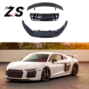 ZS ชุดตัวถังคาร์บอนไฟเบอร์สไตล์ V สำหรับรถ Audi R8อัพเกรดพร้อมขอบด้านหน้าด้านหลังกันชนกระจายปีกสปอยเลอร์ - Product Image 1