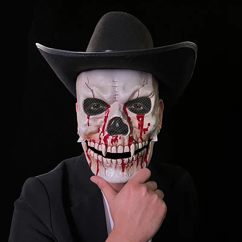 Halloween Neue Produkte Moving Mouth Latex Halb gesicht Schädel Horror Maske