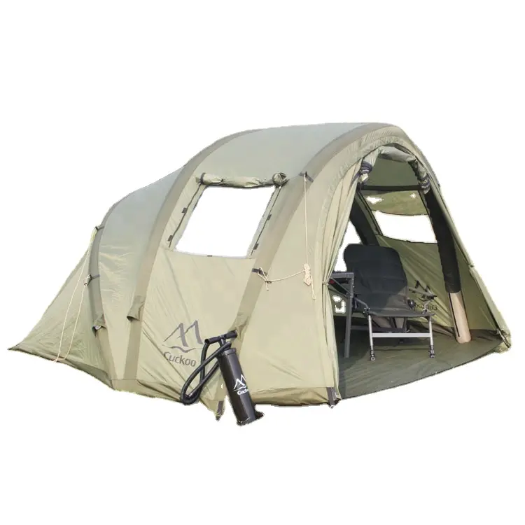 Cuckoo Double-decker outdoor two-person tent popular thickened fishing convenient inflatable Oxford cloth tent