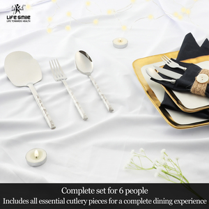 LIFE SMILE Cutlery Set 18/10 Pure Stainless Steel Flatware Set with Stand Dinnerware Set - Product Image 3