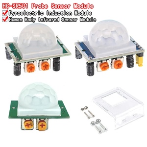 Módulo de Detector de Sensor de movimiento PIR infrarrojo piroeléctrico IR de ajuste de para kits de Raspberry Pi + estuche