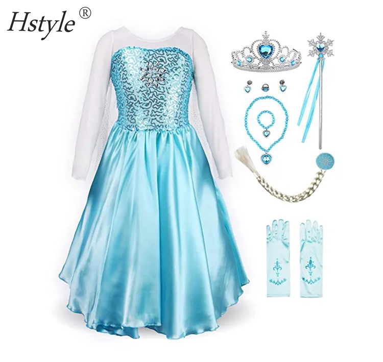 Küçük kızlar prenses süslü elbise kostüm | Prenses kostümleri elbise küçük kız giyinmek SU511 dondurulmuş kostüm çocuk