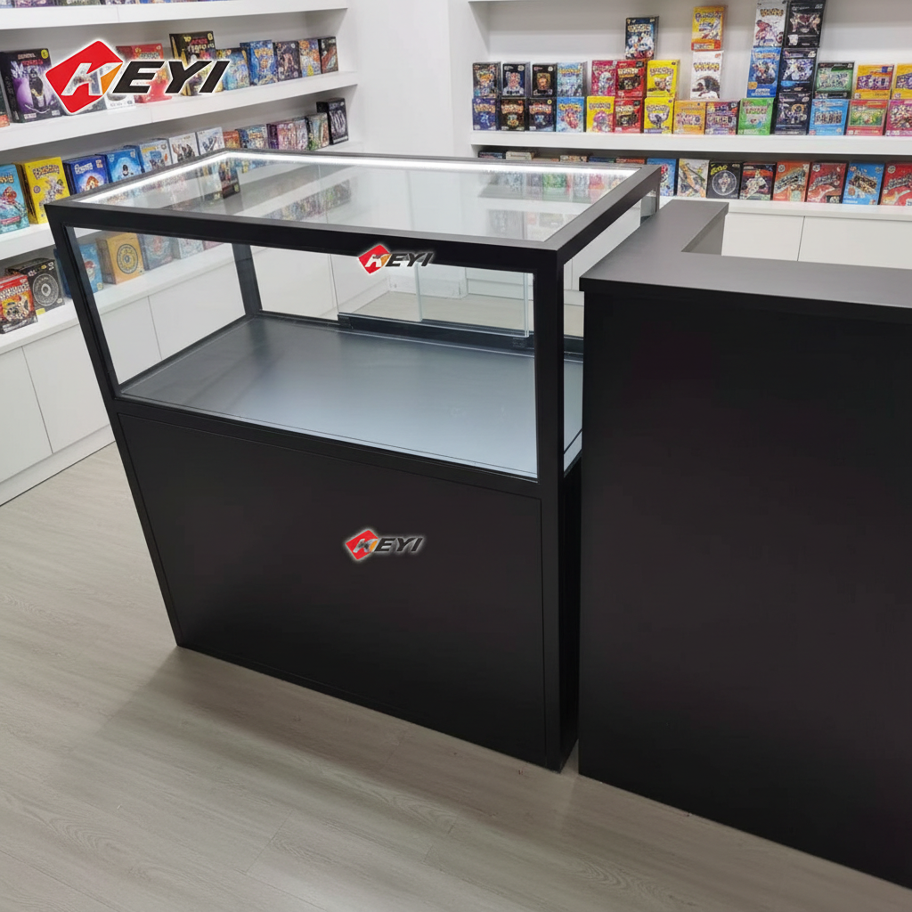 counter metal glass display -1
