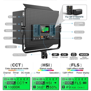 แผงไฟสำหรับถ่ายภาพ LED RGB 45W K80พิกเซลพร้อมอุณหภูมิสี2600-10000K และไฟเติมสำหรับถ่ายภาพแบบ LCD - Product Image 6