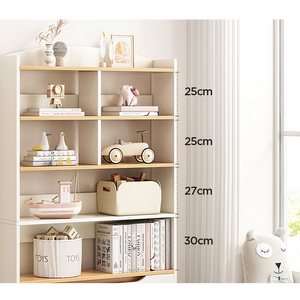 Özelleştirilmiş modern kitaplık tasarım ahşap vitrin basit kitaplık ahşap kütüphane kitap rafı arka panel ile endüstriyel kitaplar - Product Image 4