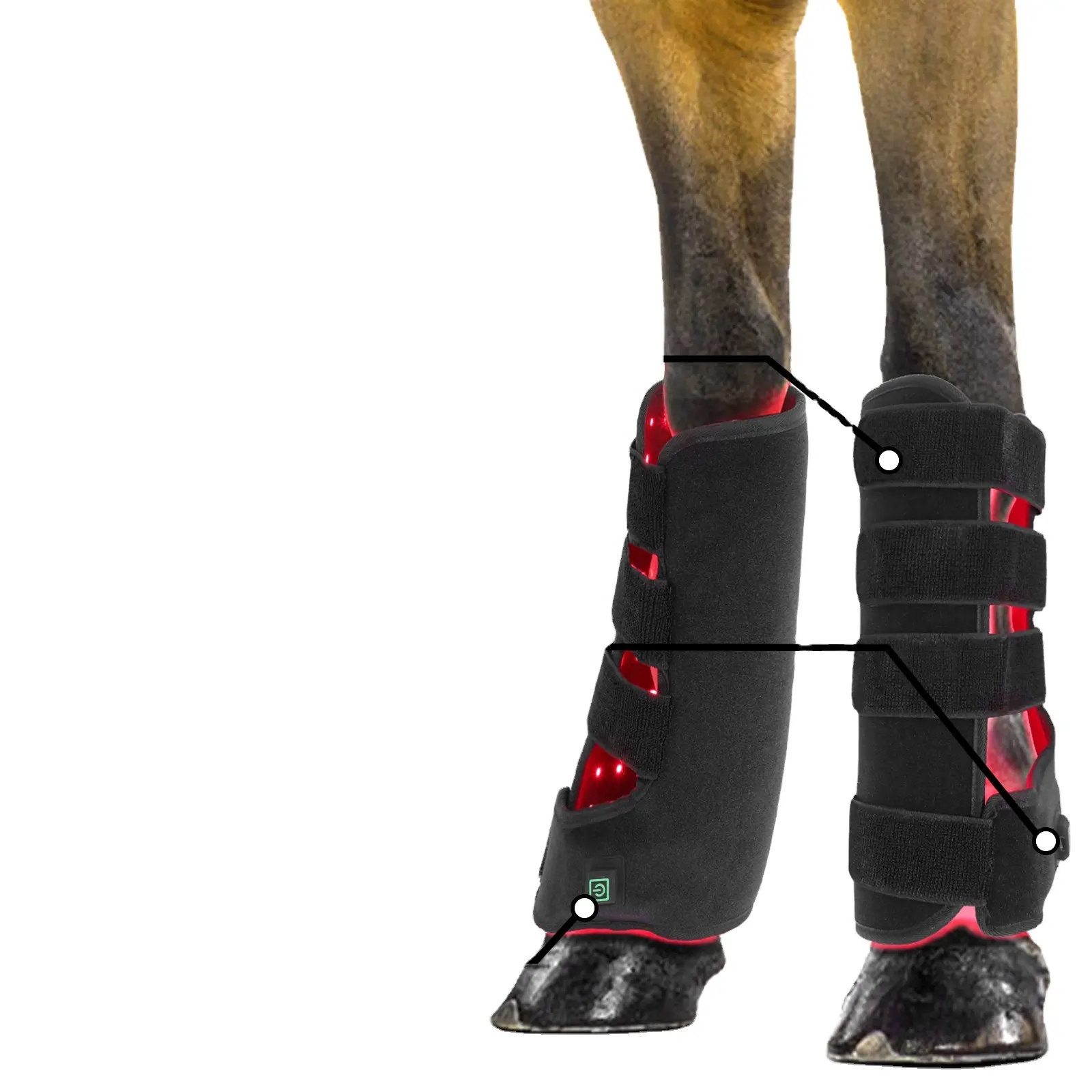Yeni Model akülü at kırmızı işık tedavisi yara şifa çizmeler ped kablosuz kızılötesi terapi ağrı kesici için atlar