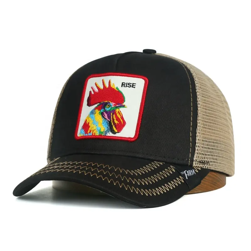 Оптовая продажа, оригинальные кепки, новые сельскохозяйственные сетчатые кепки для дальнобойщика, модные спортивные кепки с 5 панелями с вышивкой и принтом, кепки для животных