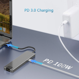 7 in 1 USB C yerleştirme istasyonu HDMI Ethernet adaptörü Hub ile 100W güç teslimat ve çift kart okuyucu - Product Image 4