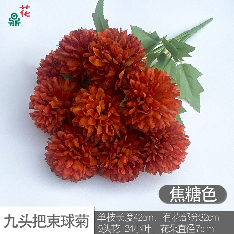 Chrysanthème à neuf têtes, couleur caramel