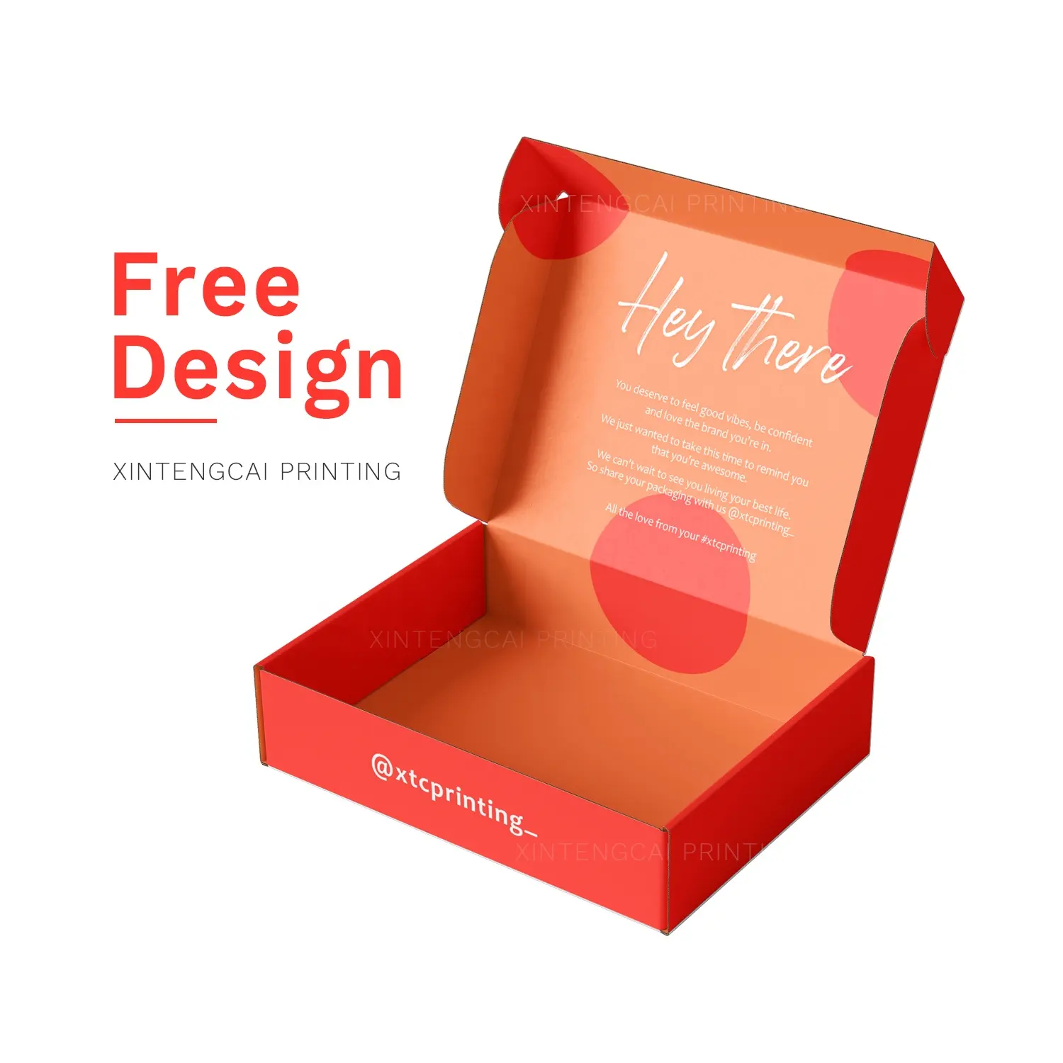 Stampa fantasia di Design gratuito su regalo d'imballaggio della scatola della posta di carta ondulata stampata su ordinazione, scatola d'imballaggio del cartone per il cosmetico