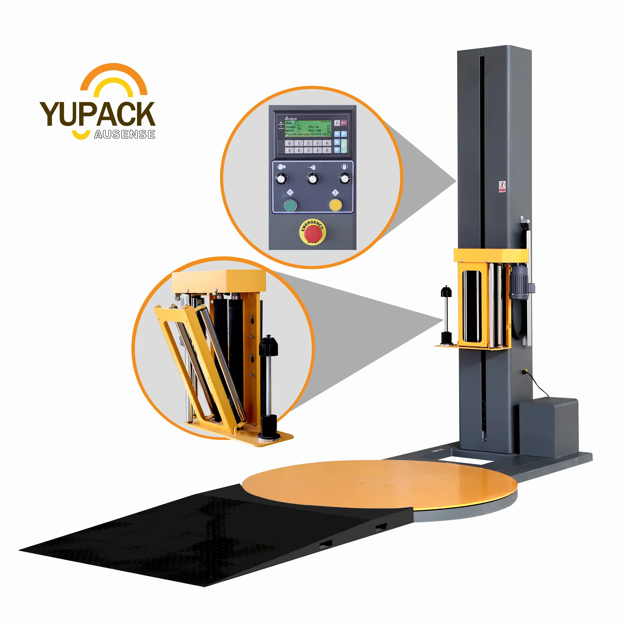 Automatische Skid Stretch folien wickel-/Verpackungs ausrüstung Paletten verpackungs maschine Paletten verpackungs maschine mit Waage