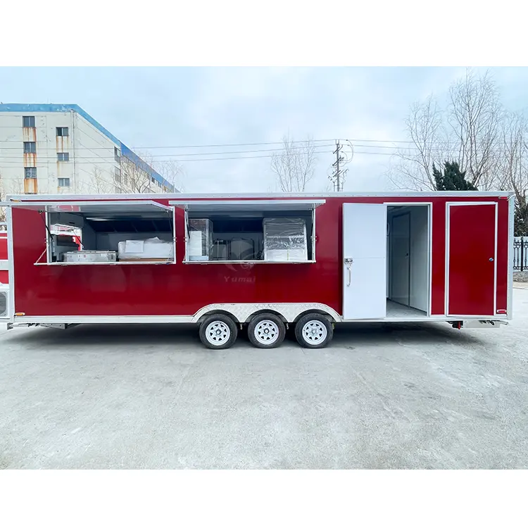 Tùy chỉnh lớn towable cà phê van xe tải di động ngoài trời nhượng Bộ thực phẩm xe tải Trailer với đầy đủ nhà bếp