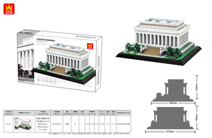 4216 Building Block Set Lincoln Memorial Washington D.C., <strong>USA</strong> Model Building Block Classic MOC Home Puzzle <strong>Toy</strong> - Product Image 5