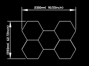 Drop Shipping 2300mm * 1593mm Mix colori cambiando telecomando esagonale geometrico RGB luce LED