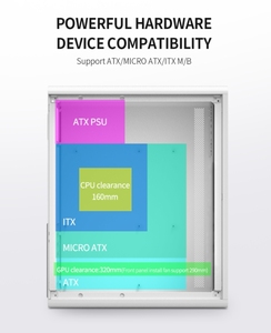 高品質PCケースゲーミングPCキャビネットゲーミングコンピュータケースATXケースデスクトップゲーマー - Product Image 5