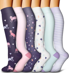 2024 New <strong>Style</strong> Manufacturer Custom Pattern Breathable Colorful Fancy Knee High Compression <strong>Socks</strong> - Product Image 1