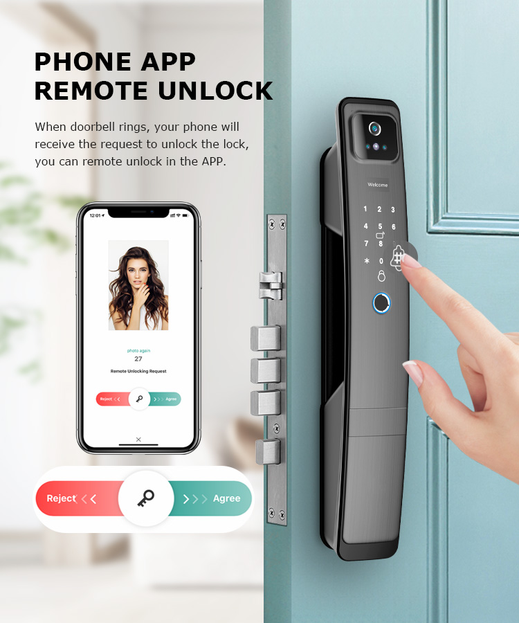 Full-Automatic Intelligent Fingerprint Key Digital Smart Lock Wifi Tuya Face Recognition Door Lock