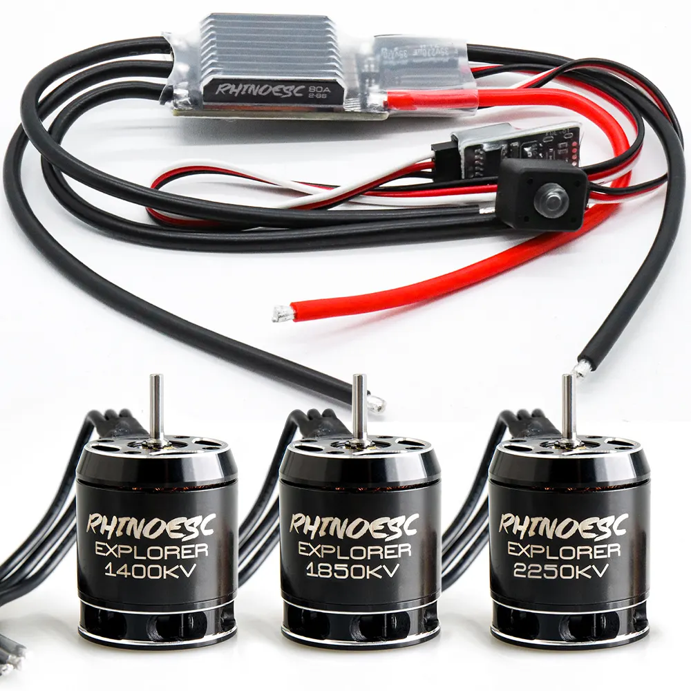 RhinoESC 540 RC AM32 Crawler ESC Power System Brushless Motor Combo 80A for RC Crawler Car Axial SCX10 Traxxas TRX-4 TRX-6