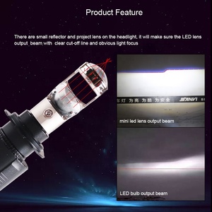 Sanvi fabrika fiyat 35W LED farlar H4 H7 H11 9005 9006 Mini LED projektör Lens far LED Csp lamba otomatik adaptör kitleri - Product Image 3