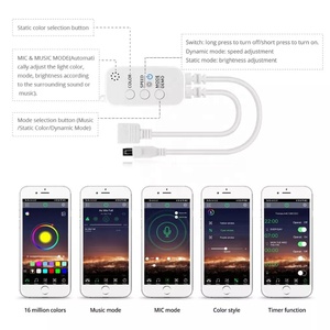 RGB-LED-Controller DC5V-24V IR 24 Tasten Drahtlose Musik steuerung 16 Millionen Farben mit Timer-Modus für 5050 2835 Streifen - Product Image 3