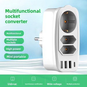 Venta al por mayor pequeño enchufe multifunción con USB y convertidor estándar europeo - Product Image 2