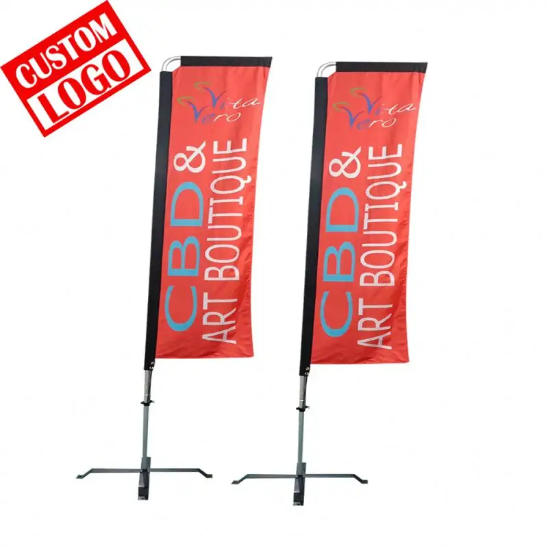 Cross-Themed Gebreide Polyester Vlag Elastische Strandvlagstandplaats Sportevenementen Reclame Auto Supermarkt Gebruik Aluminium Vlaggenmast