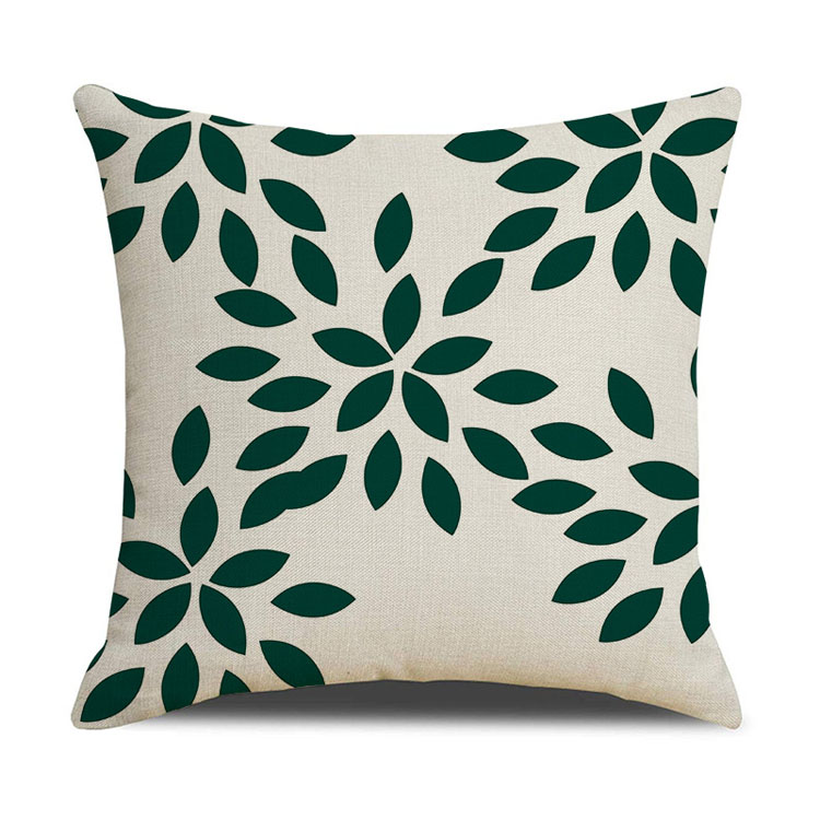 Home Living Room Sofa Cushion Pillowcase Waterproof Antifouling Oilproof Custom Digital Printing Polyester Linen Cushion Cover