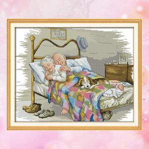 Cặp vợ chồng già Trung Quốc <span class=keywords><strong>Cross</strong></span> <span class=keywords><strong>Stitch</strong></span> Kit 11CT với mô hình in DIY cuộc sống ngọt ngào thêu tường trang trí nội thất sơn nhà Quà Tặng - Product Image 2