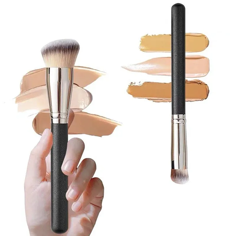 1 Stuks Professionele Zwarte Poederborstel Mengen Losse Poeder Concealer Blush Vloeibare Foundation Vrouwen Gezicht Make-Up Borstel Tool