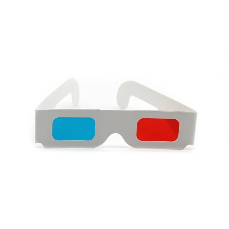 紙フレーム3Dメガネ赤青/シアン色カスタムデザインプロモーションギフト使い捨て段ボール紙ガラス