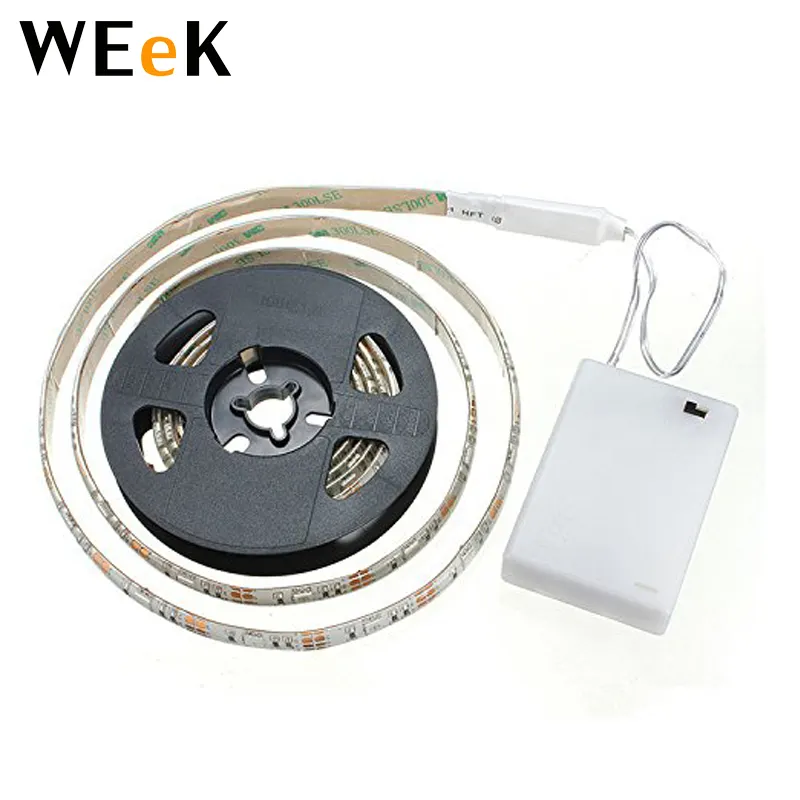 5V akülü 5050 LED şerit ışık tv arkaplan ışığı lambası esnek halat bandı 2m RGB 3 tuşları denetleyici